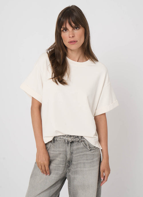 French Terry Boxy T-Shirt by REPEAT Cashmere