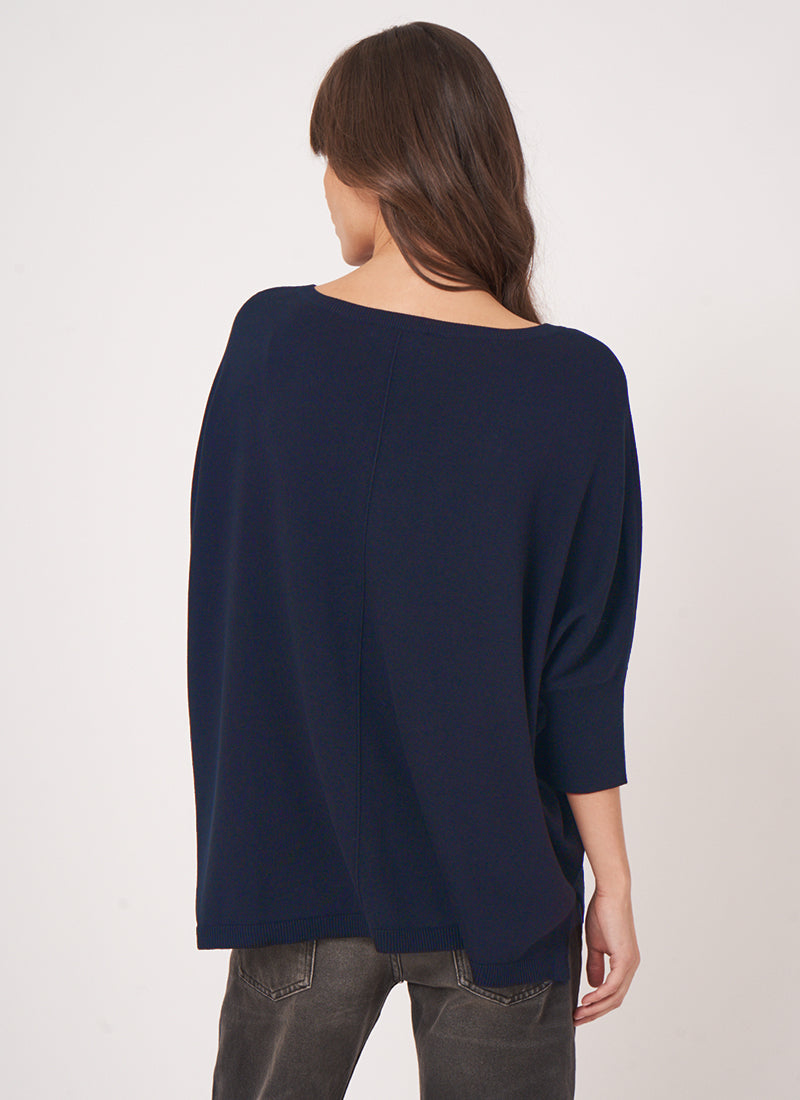 REPEAT Cashmere Oversized Cotton Blend Poncho Sweater