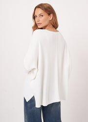 REPEAT Cashmere Oversized Cotton Blend Poncho Sweater