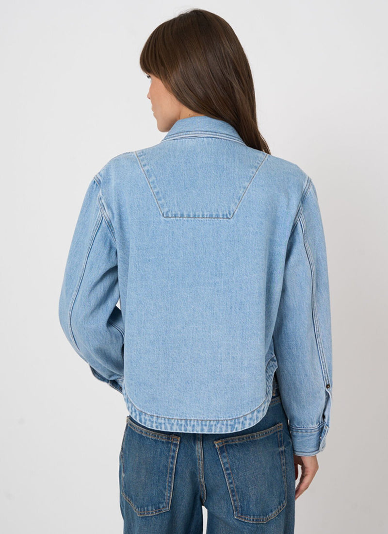 Denim Cotton Shirt Jacket by REPEAT Cashmere