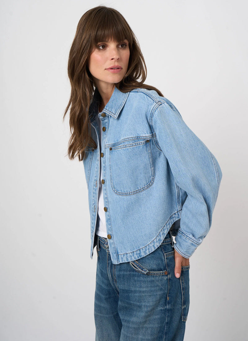 Denim Cotton Shirt Jacket by REPEAT Cashmere