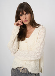  Cashmere Diamond Cardigan by REPEAT Cashmere at Andrews 