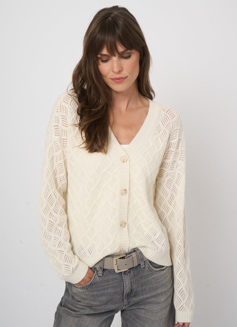  Cashmere Diamond Cardigan by REPEAT Cashmere at Andrews 