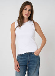 REPEAT Cashmere Cotton Fitted Sleeveless Top