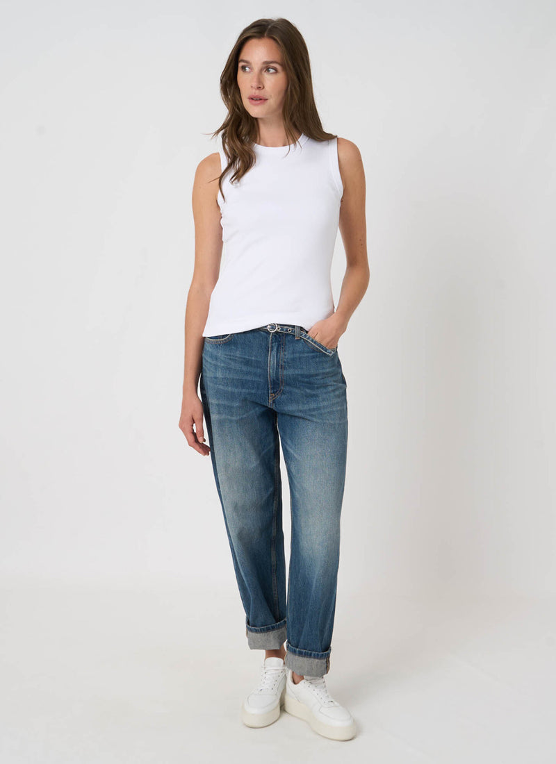 REPEAT Cashmere Cotton Fitted Sleeveless Top