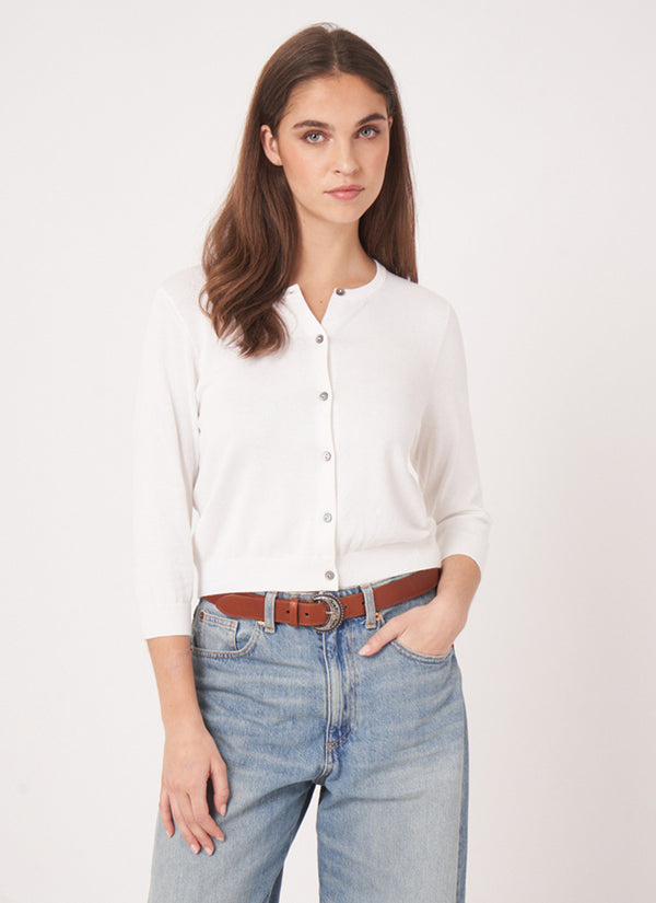 REPEAT Cashmere Cotton Mix Knitted Cardigan