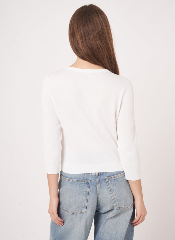 REPEAT Cashmere Cotton Mix Knitted Cardigan
