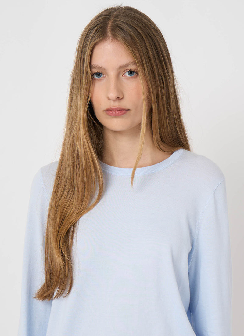 Cotton Knitted Crew Neck Sweater