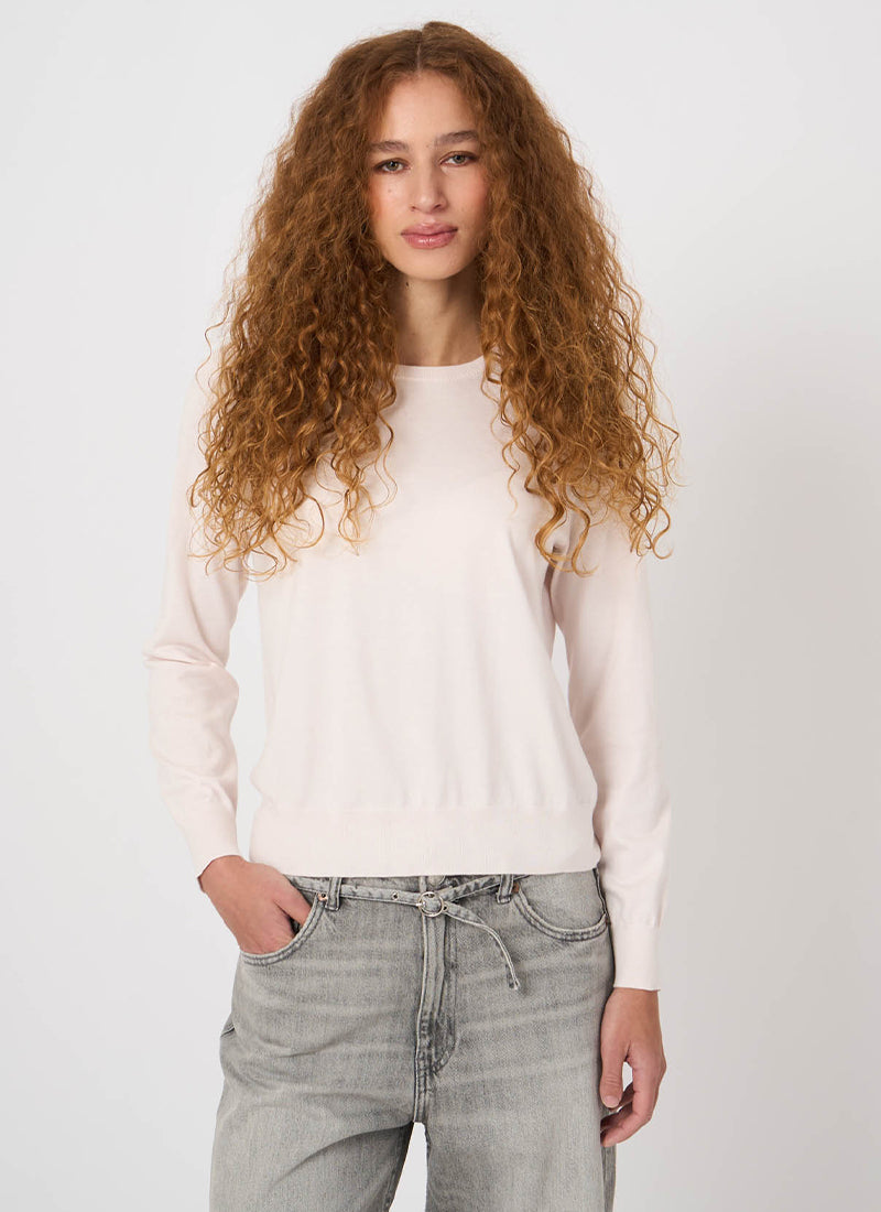  Cotton Knitted Crew Neck Sweater by REPEAT Cashmere at Andrews 
