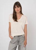 REPEAT Cashmere V Neck Short Sleeve Tee