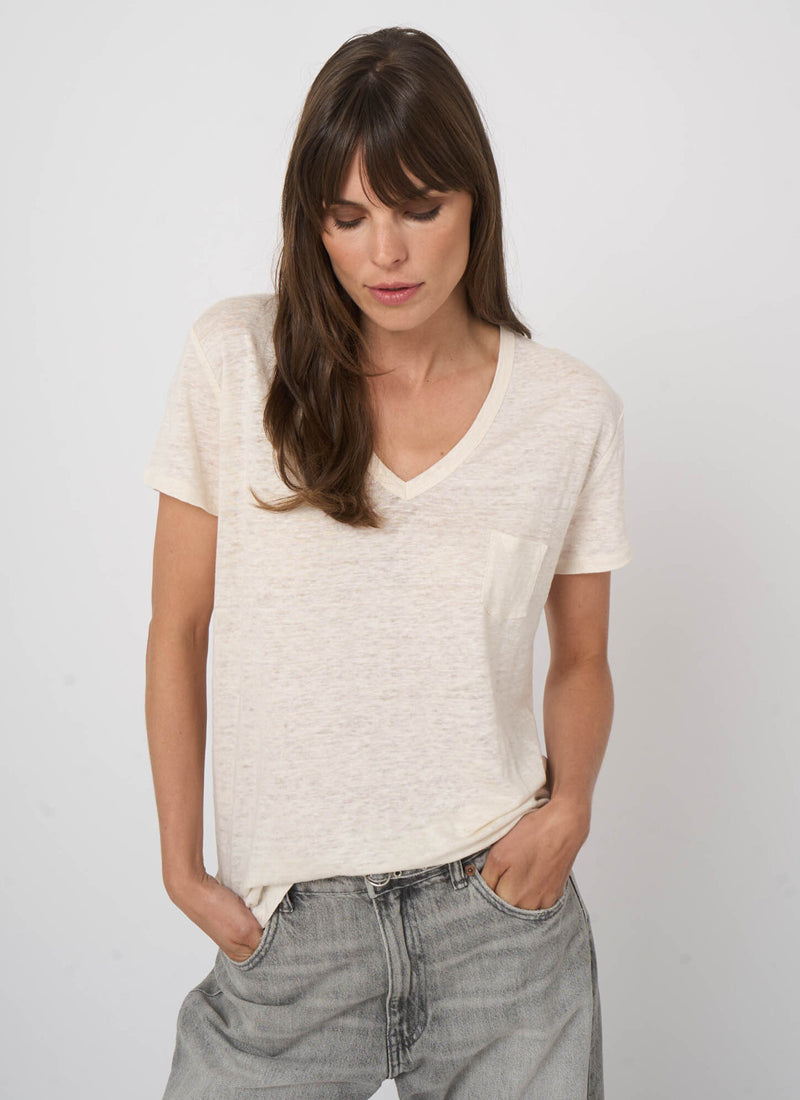 REPEAT Cashmere V Neck Short Sleeve Tee