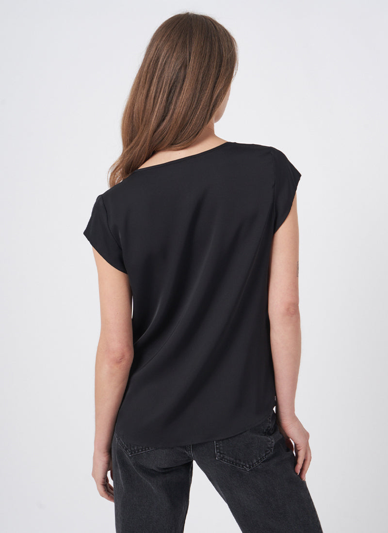 Silk Short Sleeve Blouse