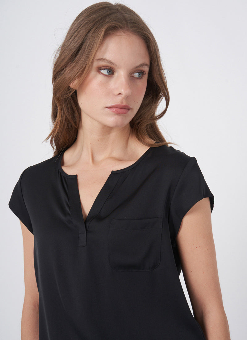 REPEAT Cashmere Silk Short Sleeve Blouse