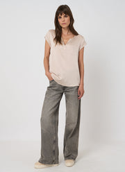 REPEAT Cashmere Silk Short Sleeve Blouse