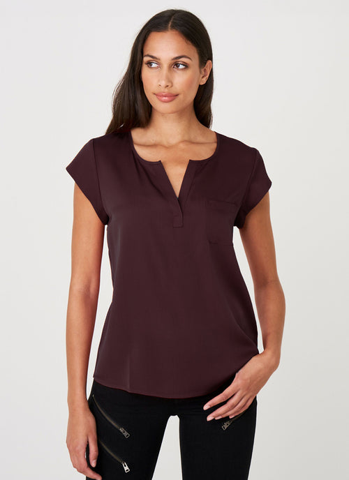 REPEAT Cashmere Short Sleeve Silk Blouse
