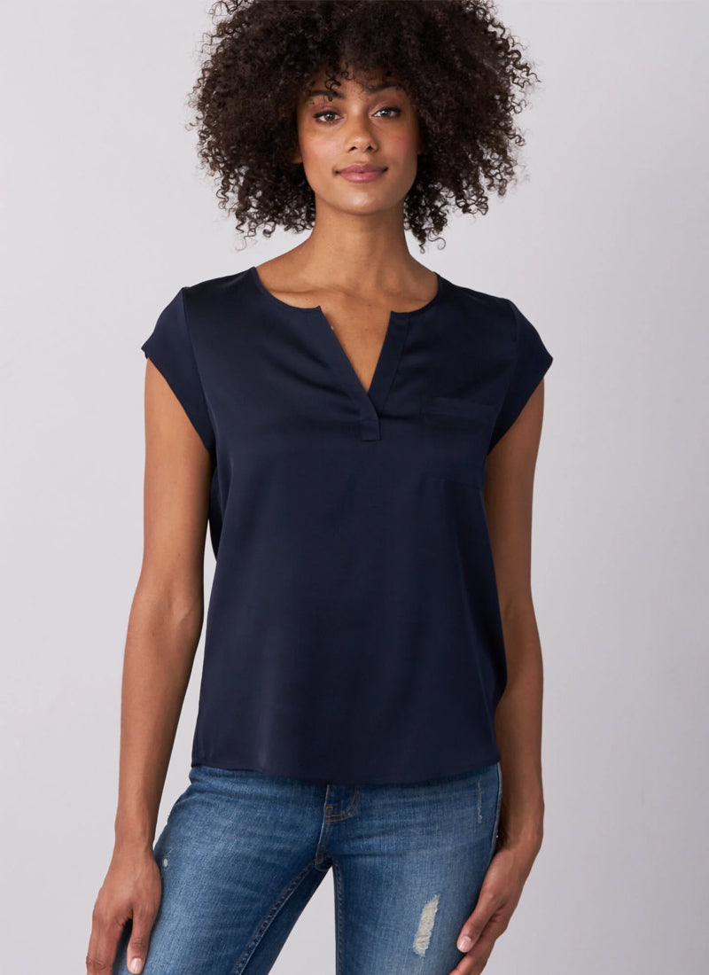 REPEAT Cashmere Silk Short Sleeve Blouse