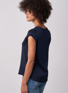 REPEAT Cashmere Silk Short Sleeve Blouse