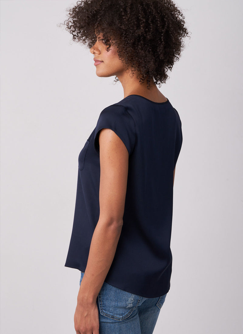 REPEAT Cashmere Silk Short Sleeve Blouse