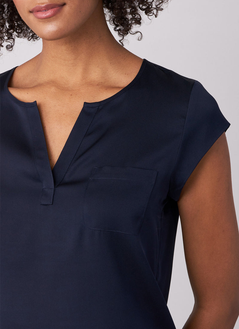 REPEAT Cashmere Silk Short Sleeve Blouse