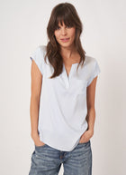 REPEAT Cashmere Silk Short Sleeve Blouse