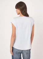 REPEAT Cashmere Silk Short Sleeve Blouse