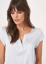 REPEAT Cashmere Silk Short Sleeve Blouse