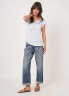 REPEAT Cashmere Silk Short Sleeve Blouse