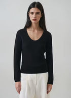 Ribbed Extra Fine Merino Scoop Neck Top