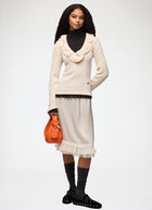 Ribbed Merino Frill Top
