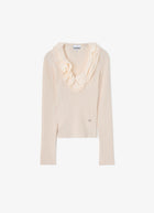 Ribbed Merino Frill Top