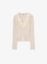 Ribbed Merino Frill Top