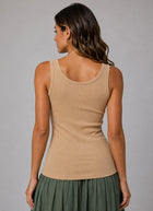 CIRCUS + CO Ribbed Tank Top Beige