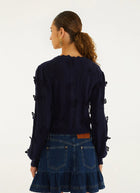 Richilieu 3d Buterflies Artisanal Knit Cardigan