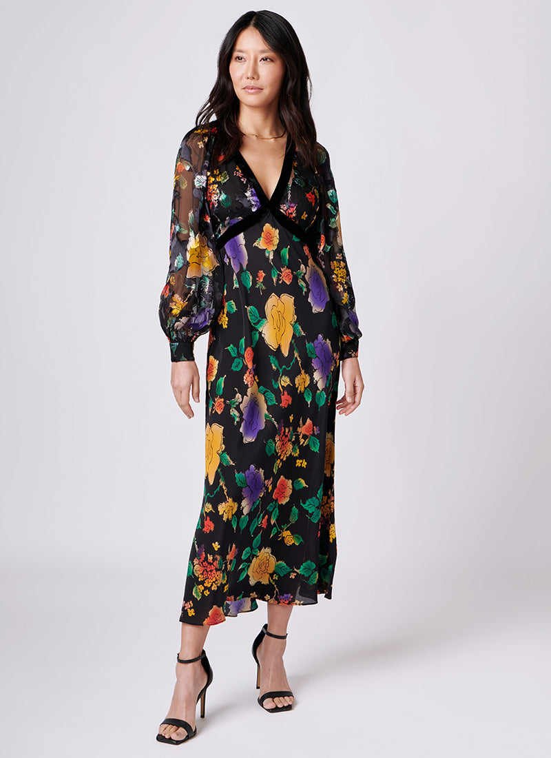 RIXO Ayla Floral Midi Dress