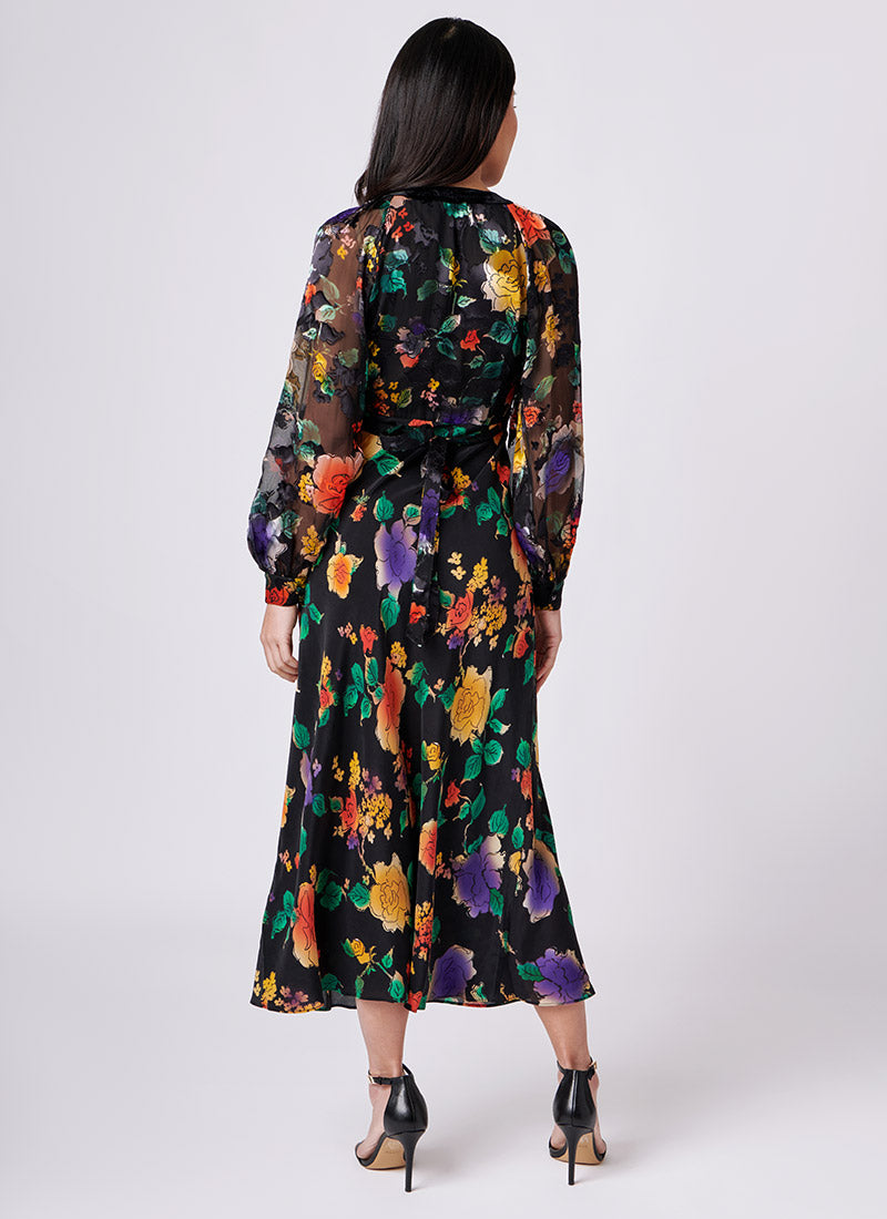 RIXO Ayla Floral Midi Dress