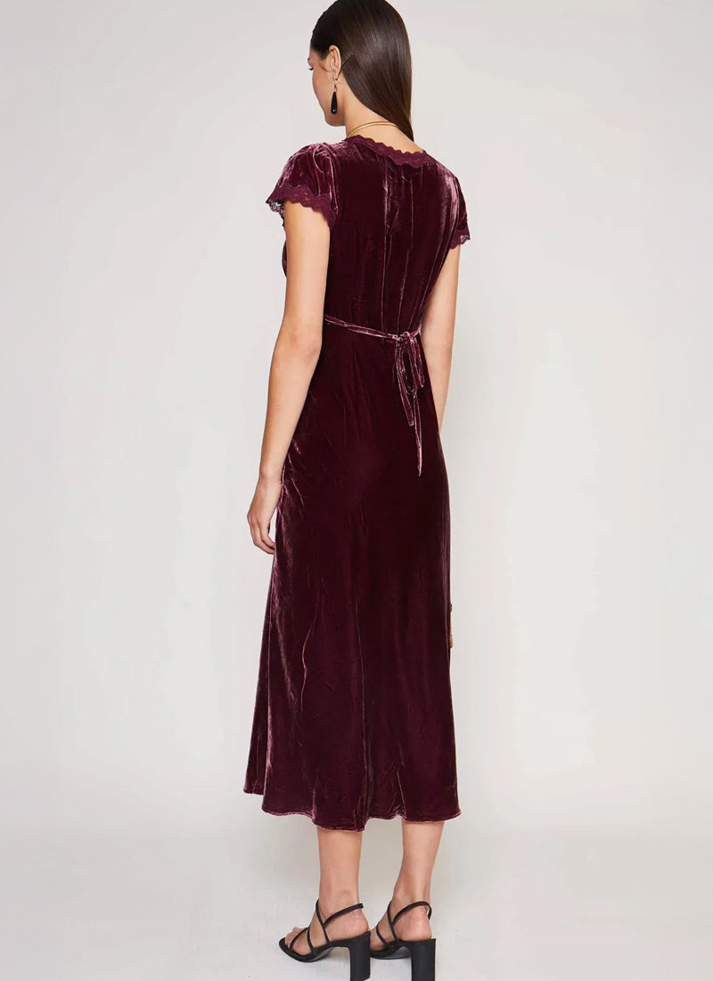 RIXO Clarice Velvet Midi Dress