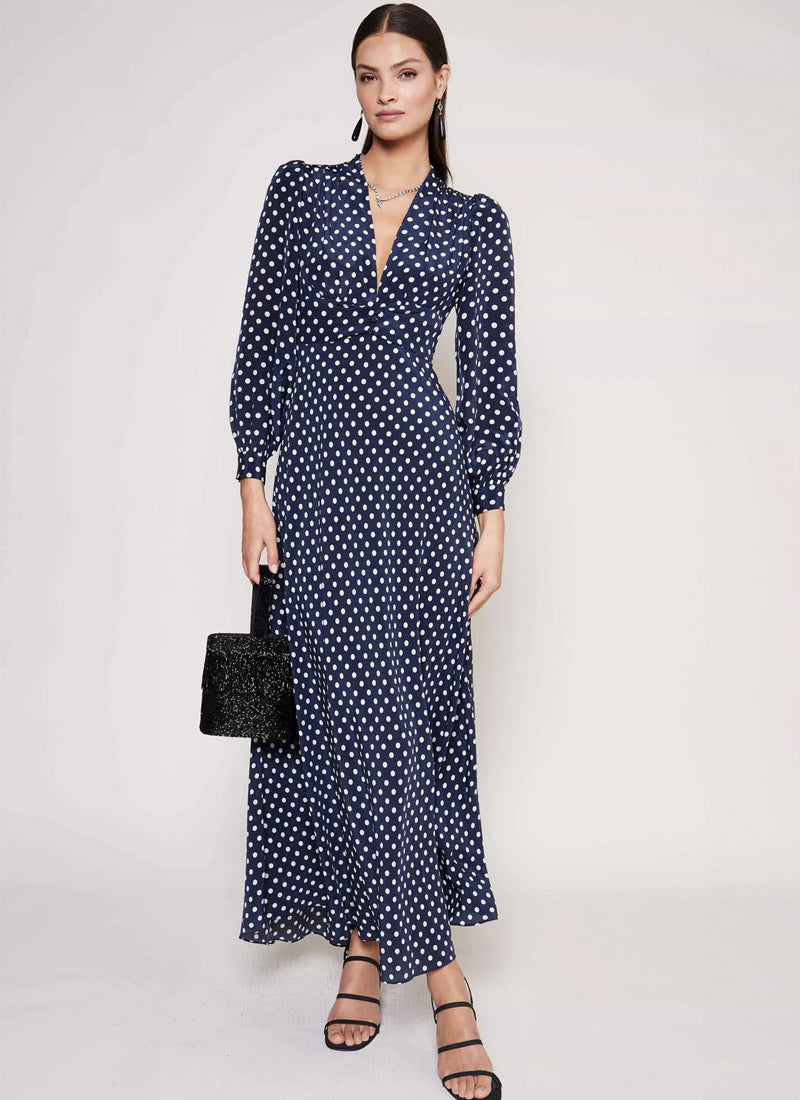 RIXO Emory Dot Maxi Dress