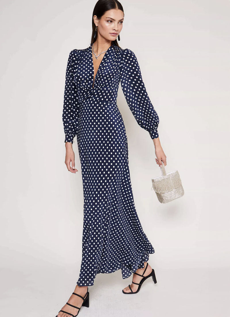 RIXO Emory Dot Maxi Dress