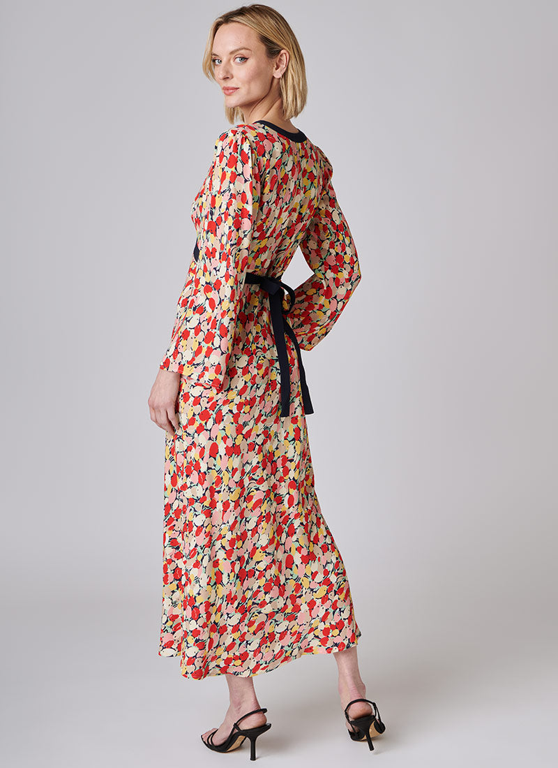 RIXO Tania Floral Print Midi Dress