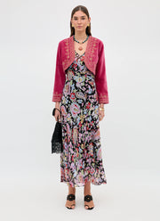 RIXO Bexley Lurex Midi Dress