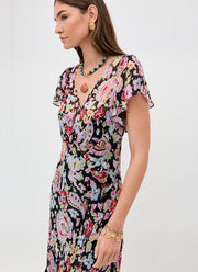 RIXO Bexley Lurex Midi Dress