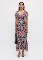 RIXO Bexley Lurex Midi Dress