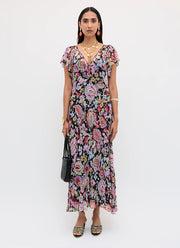 RIXO Bexley Lurex Midi Dress