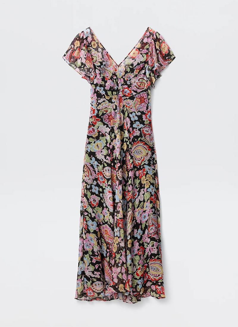 RIXO Bexley Lurex Midi Dress