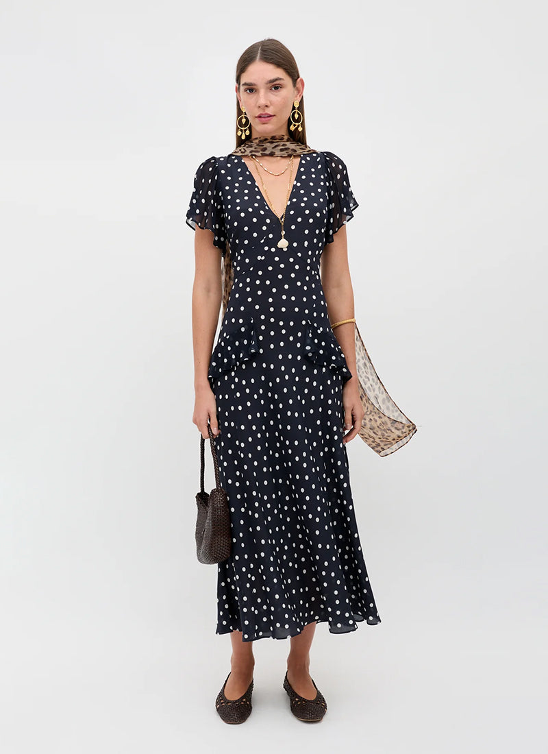 RIXO Evie Silk Maxi Dress