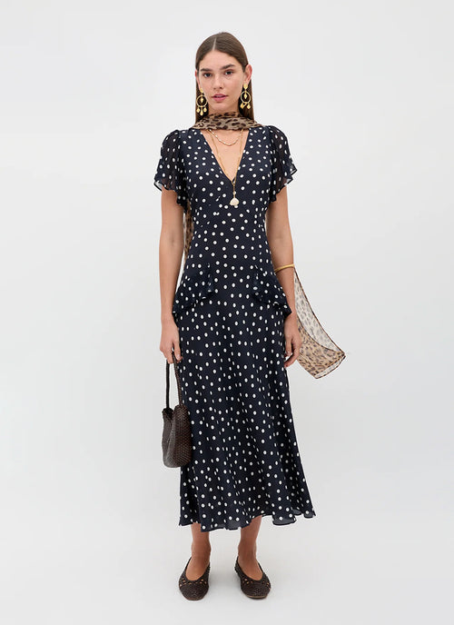 RIXO Evie Silk Maxi Dress