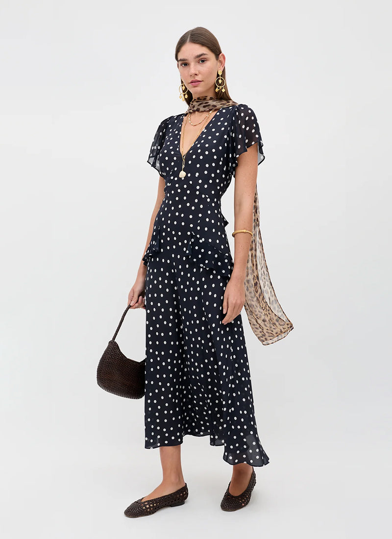 RIXO Evie Silk Maxi Dress