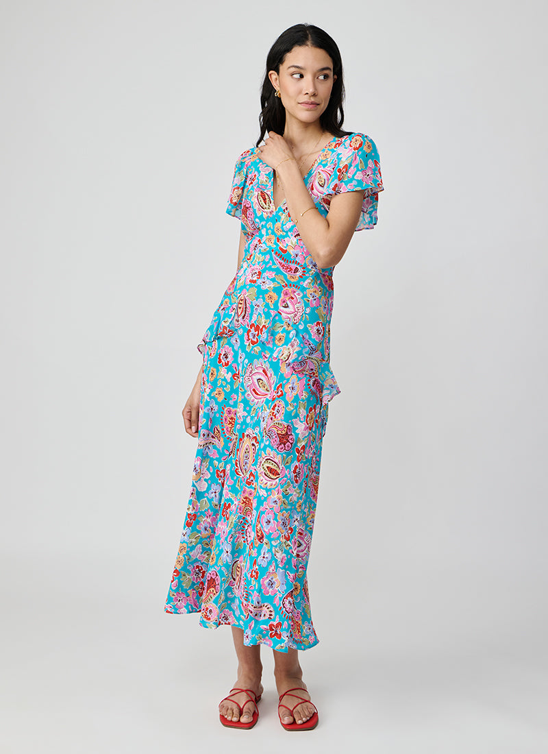 RIXO Evie Silk Maxi Dress