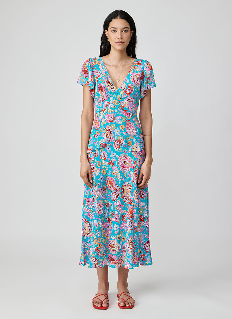 RIXO Evie Silk Maxi Dress