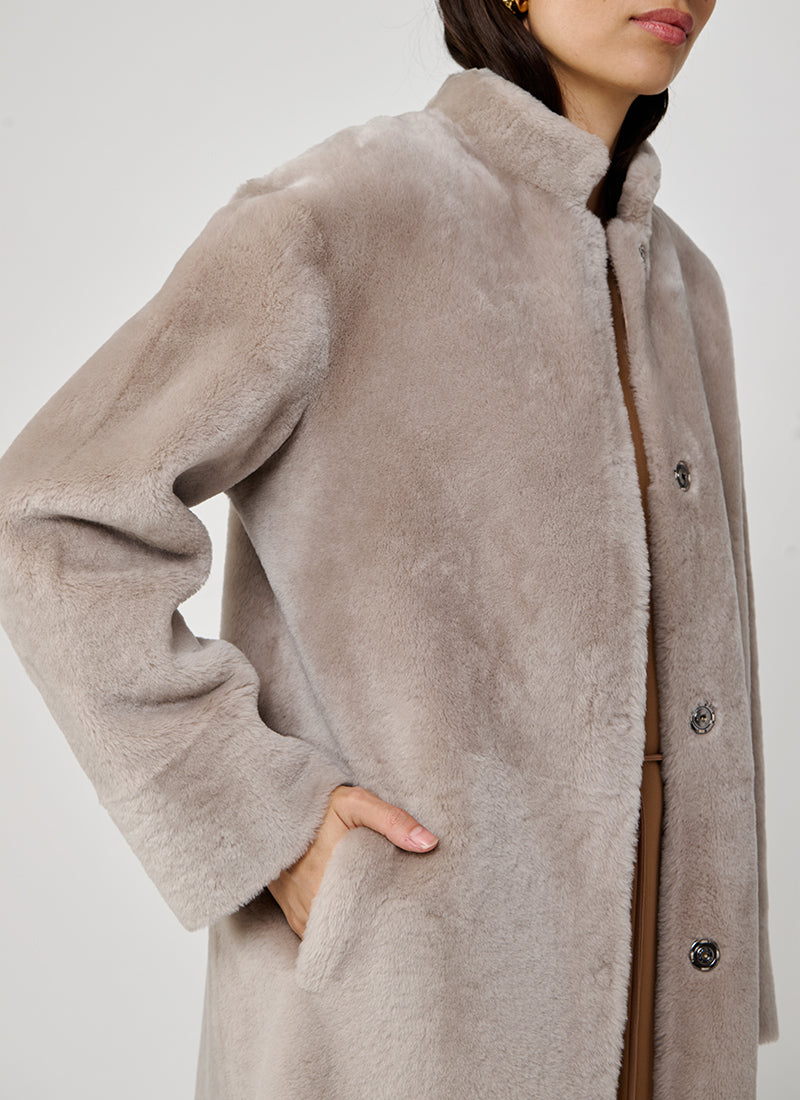 ROCCO RAGNI Merino Shearling Beige Coat